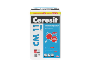 ЦЕРЕЗИТ Клей для керамогранита и керам. плитки для пола и стен Сeresit CM 11 PRO (25кг).2634176