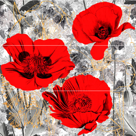 PWU11RUB1 из 3 плиток декор Rubi 600*600*8 (3 к-т в коробке)